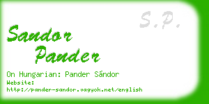 sandor pander business card